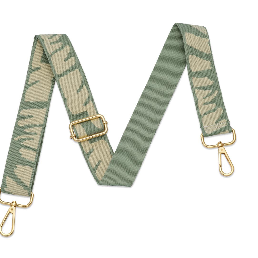 Crossbody Strap - Animal Print Strap in Light Green (Gold Hardware) | Betsy & Floss