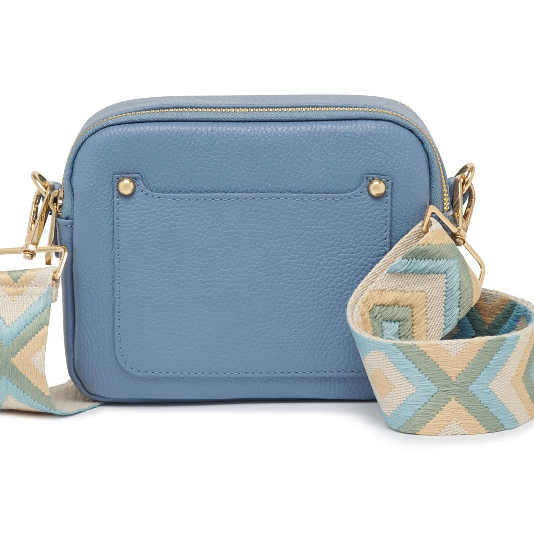 Sienna Crossbody Bag in Denim Blue with Light Blue Bohemian Strap Denim Blue | Betsy & Floss