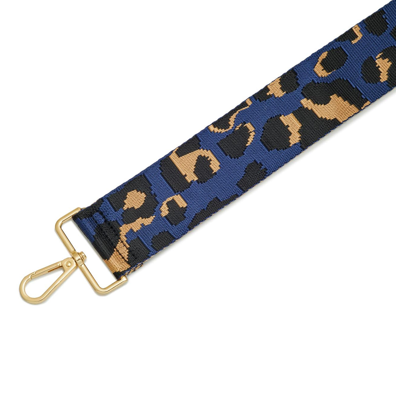 Crossbody Strap - Dark Blue Leopard Print (Gold Hardware) | Betsy & Floss