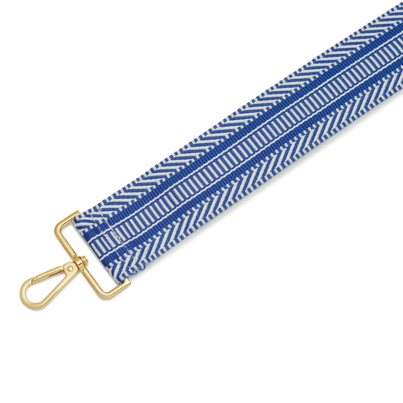 Crossbody Strap - Light Blue and White Chevron (Gold Hardware) | Betsy & Floss