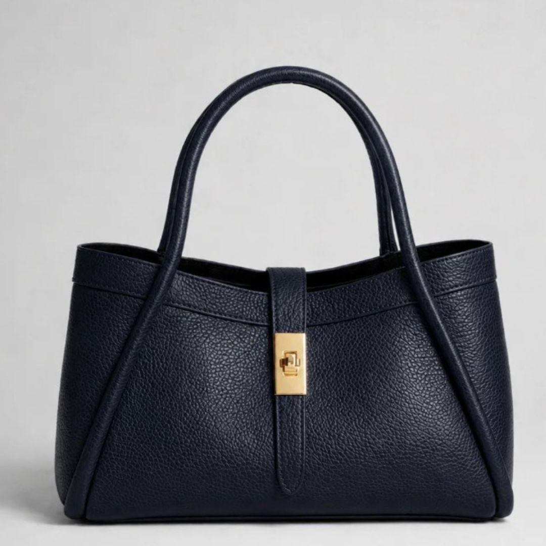 Adria Leather Handbag Navy | Betsy & Floss