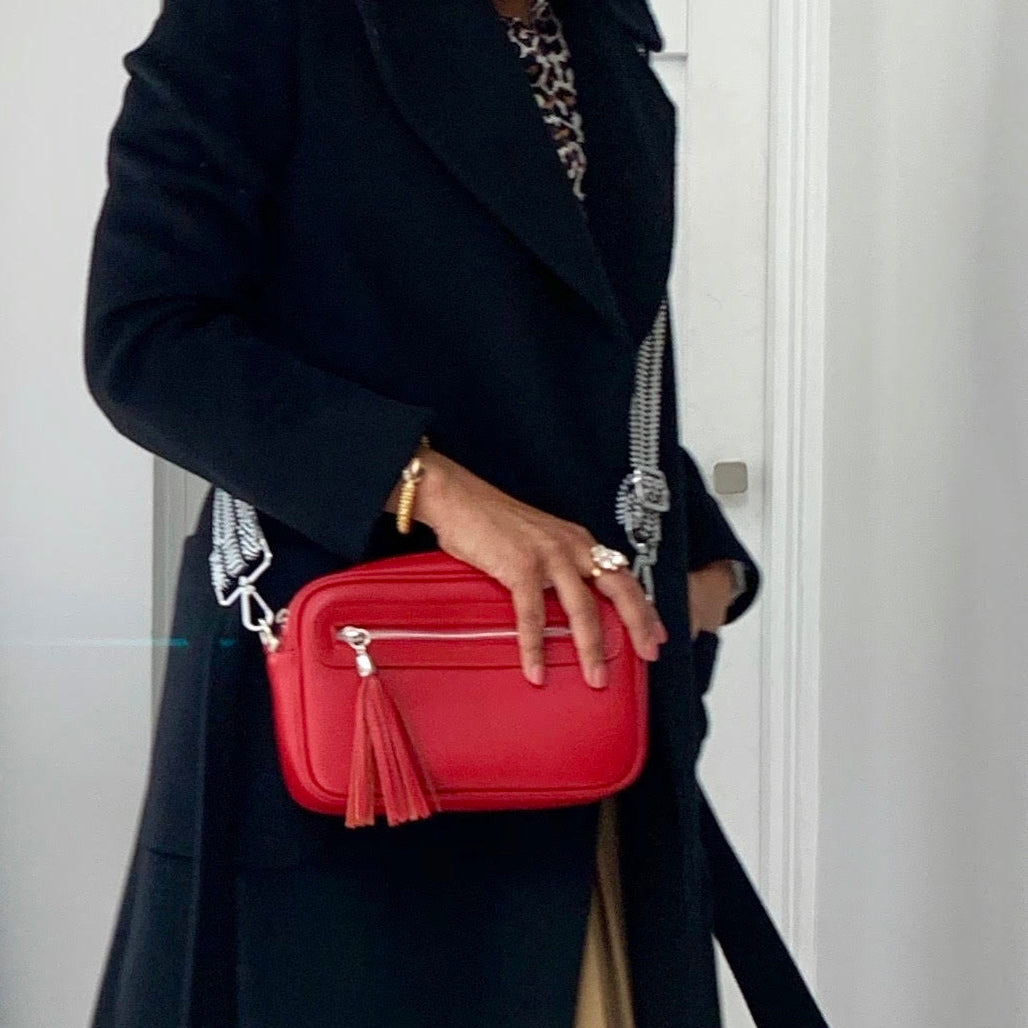 Florence Crossbody Bag in Red Red | Betsy & Floss