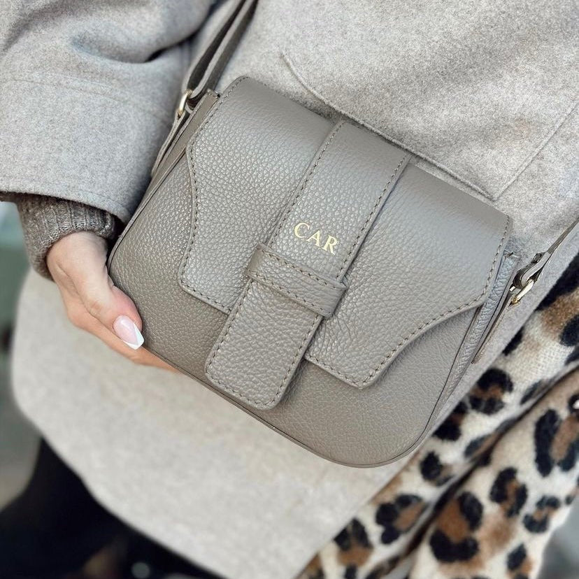 Apulia Satchel Crossbody Bag Dark Taupe | Betsy & Floss