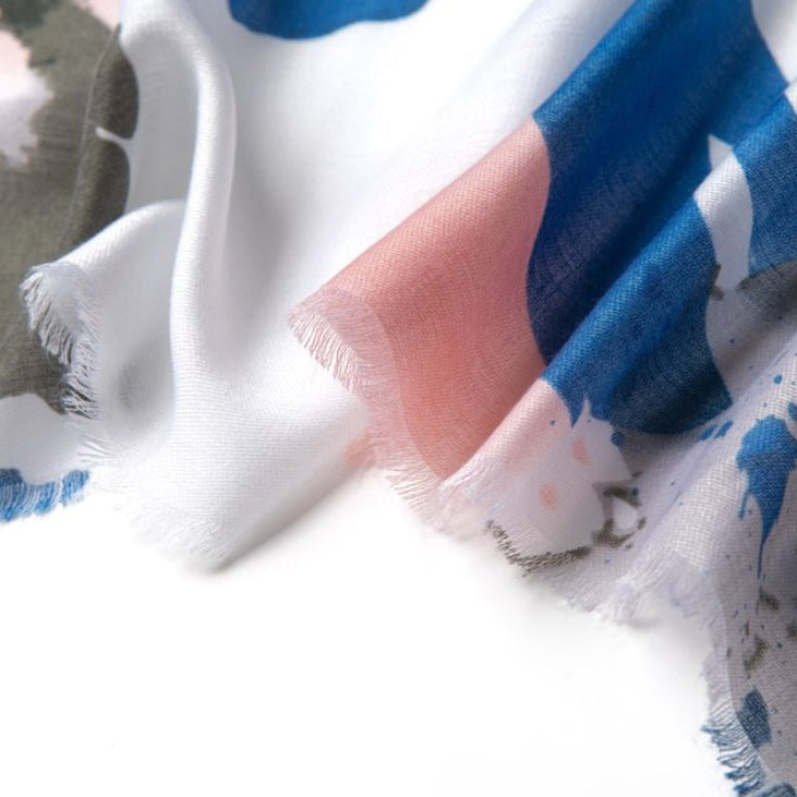 Blue Abstract Flower Scarf | Betsy & Floss