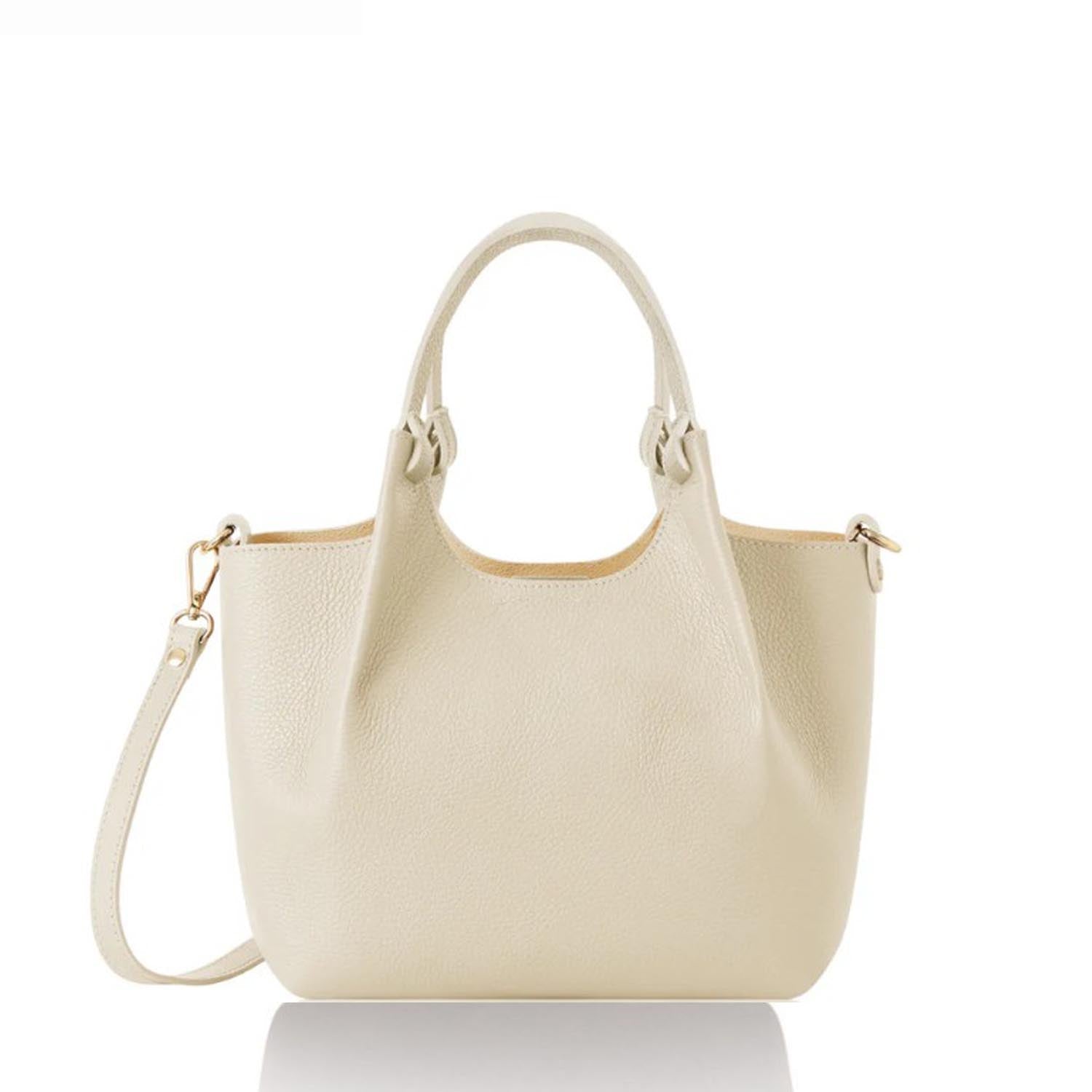 Cento Leather Tote Bag Cream | Betsy & Floss