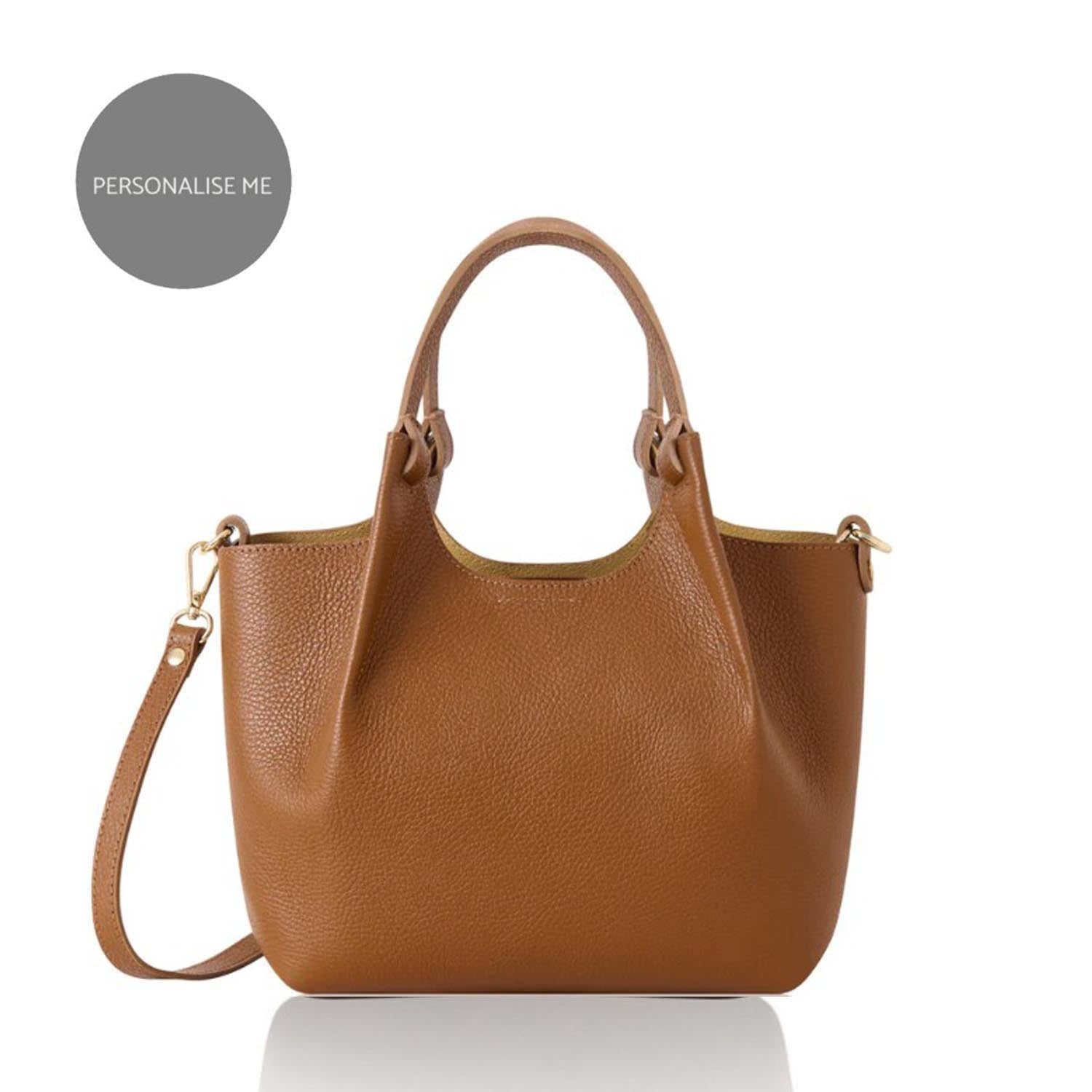Cento Leather Tote Bag Tan | Betsy & Floss