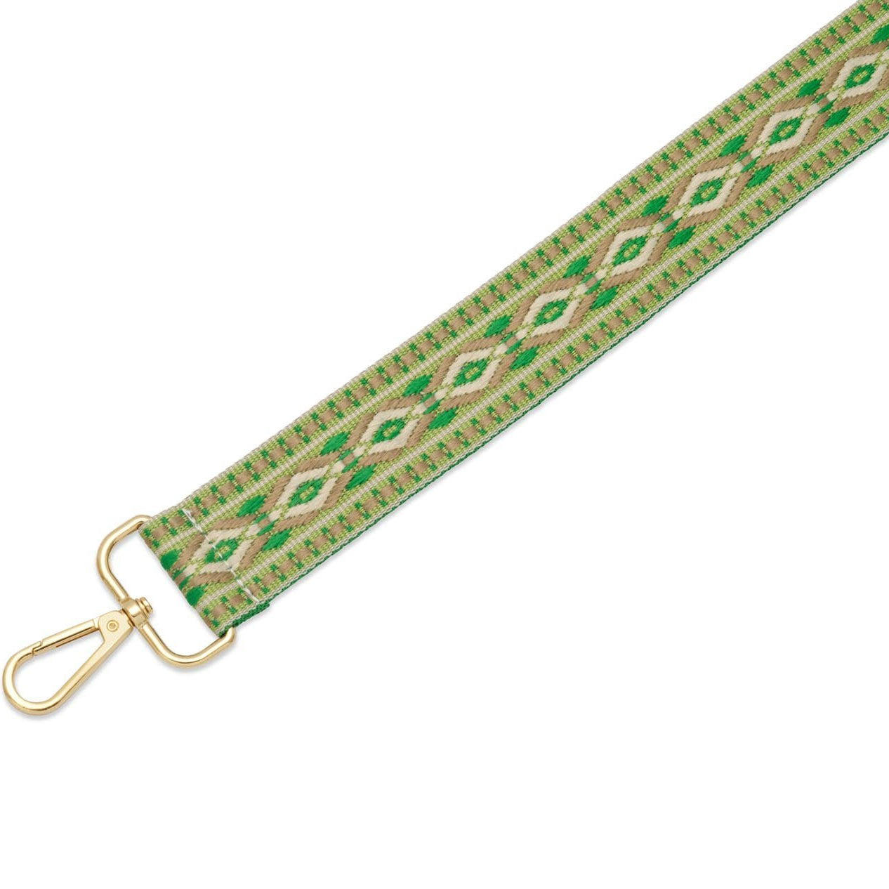 Crossbody Strap - Patterned Strap in Green (Gold Hardware) | Betsy & Floss