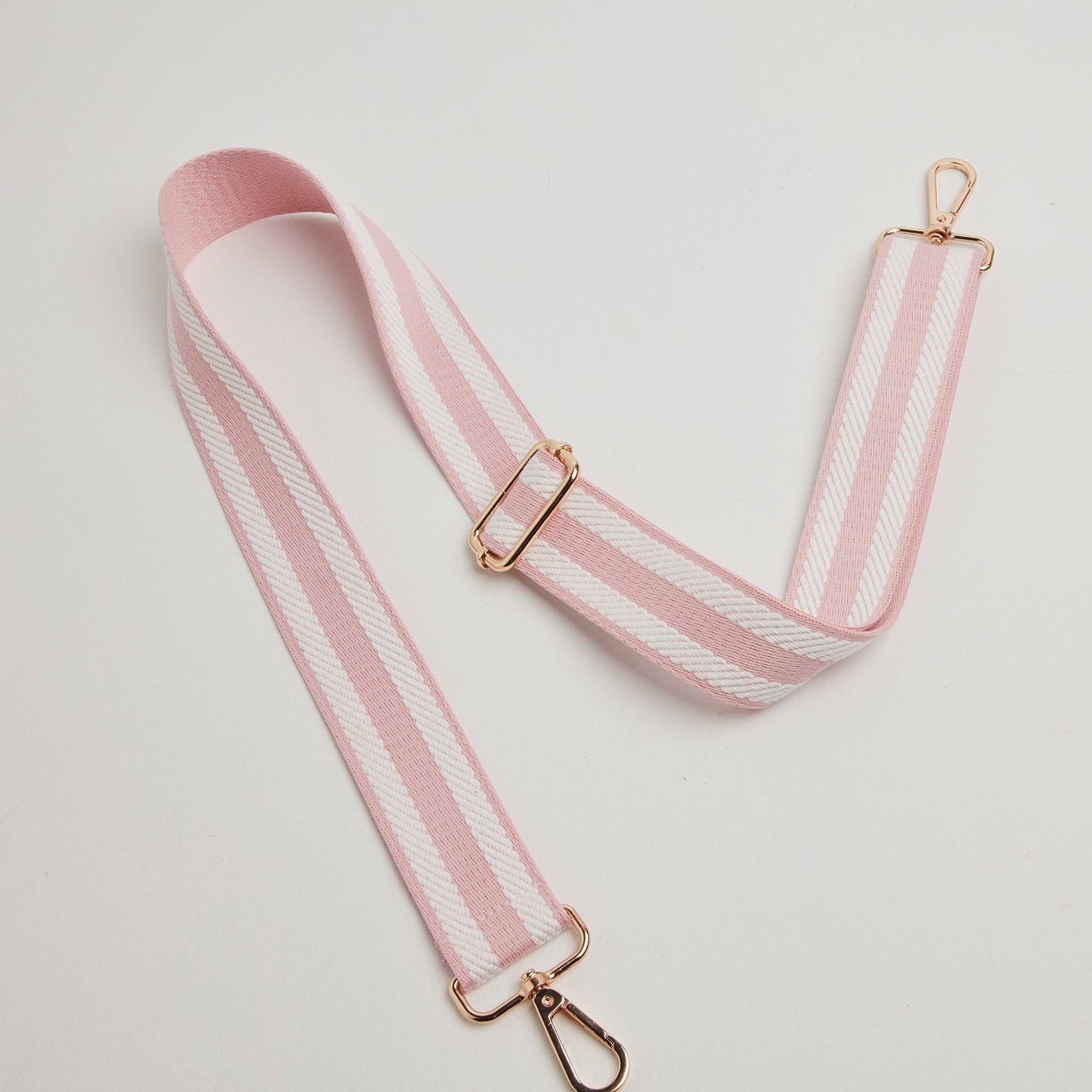 Crossbody Strap - Pink Candy Stripe (Gold Hardware) | Betsy & Floss