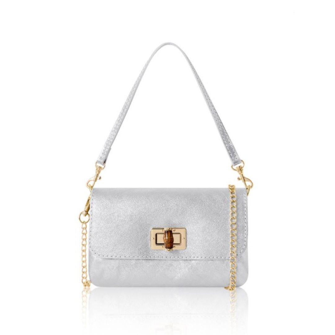 Jesi Handbag and Clutch Bag Silver | Betsy & Floss