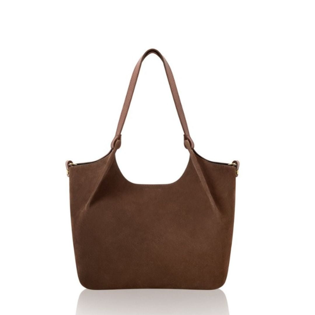 Marche Suede Tote Bag Light Chocolate | Betsy & Floss
