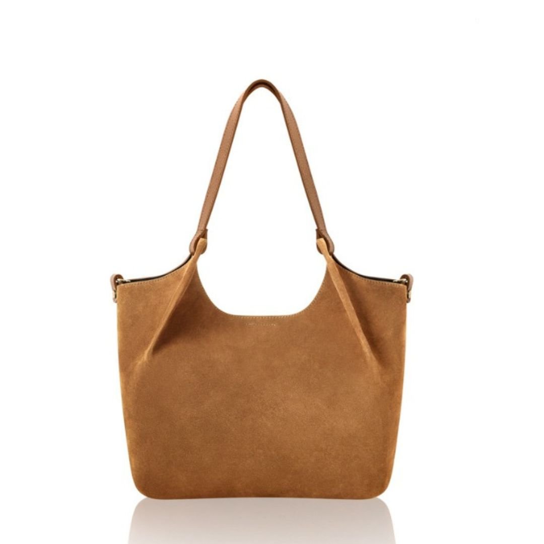 Marche Suede Tote Bag Tan | Betsy & Floss
