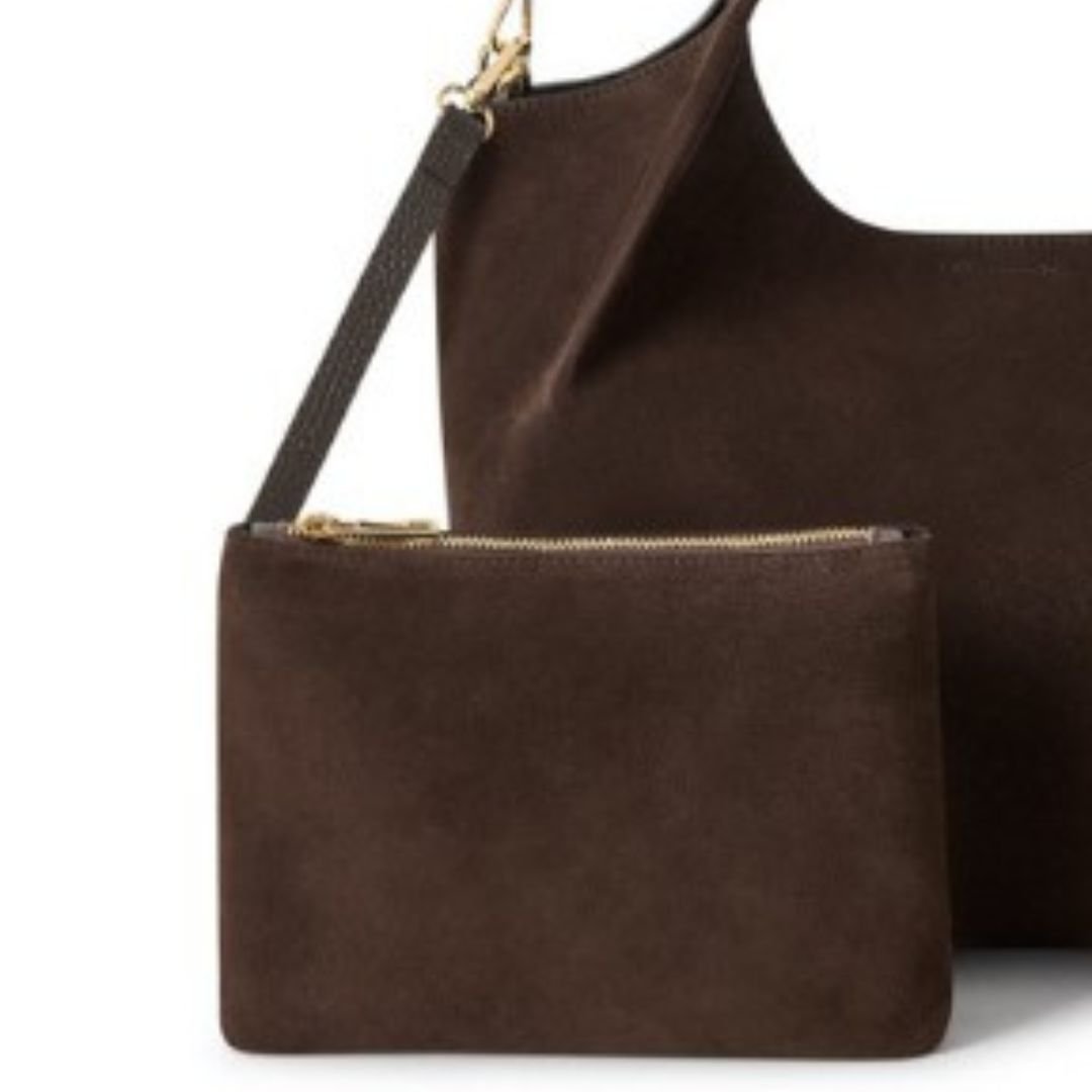 Marche Suede Tote Bag Light Chocolate | Betsy & Floss
