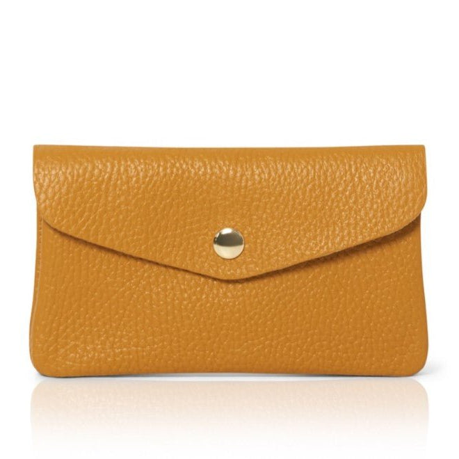 Medium Popper Leather Purse Mustard | Betsy & Floss