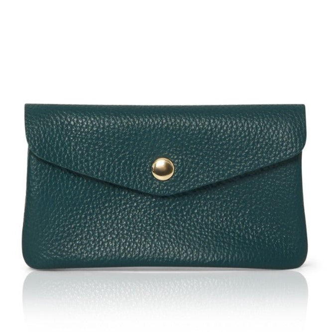 Medium Popper Leather Purse Teal | Betsy & Floss