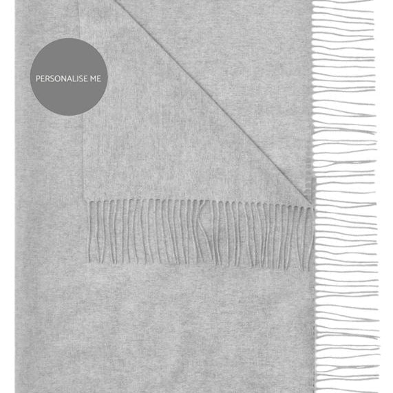 Oversized Cashmere Scarf Light Grey | Betsy & Floss