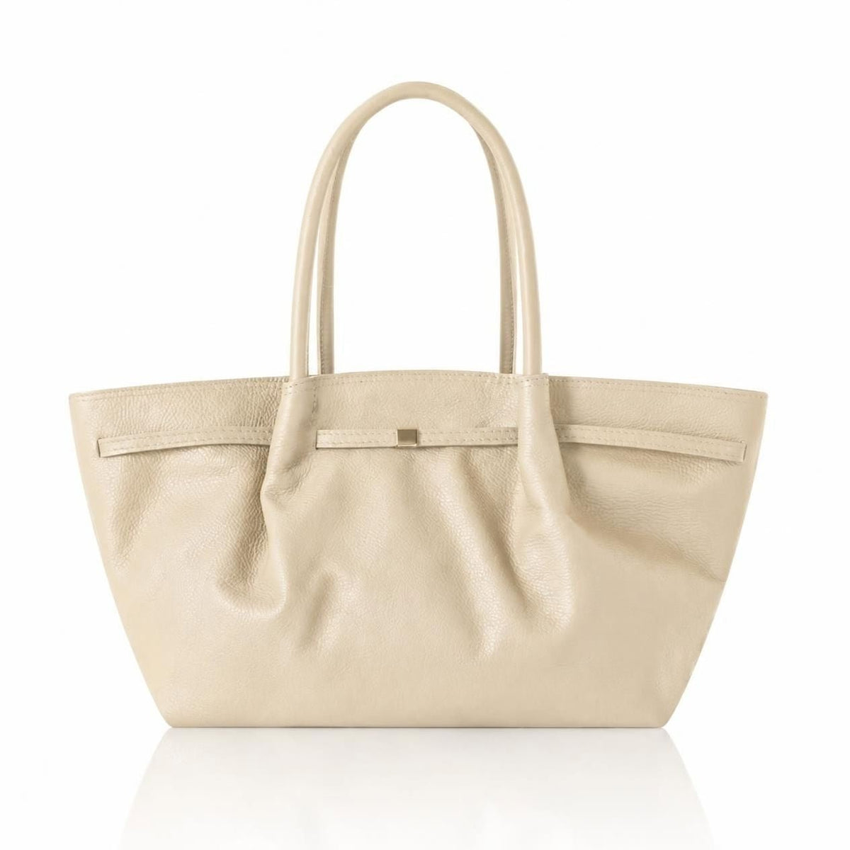 Perugia Leather Tote Bag Cream | Betsy & Floss