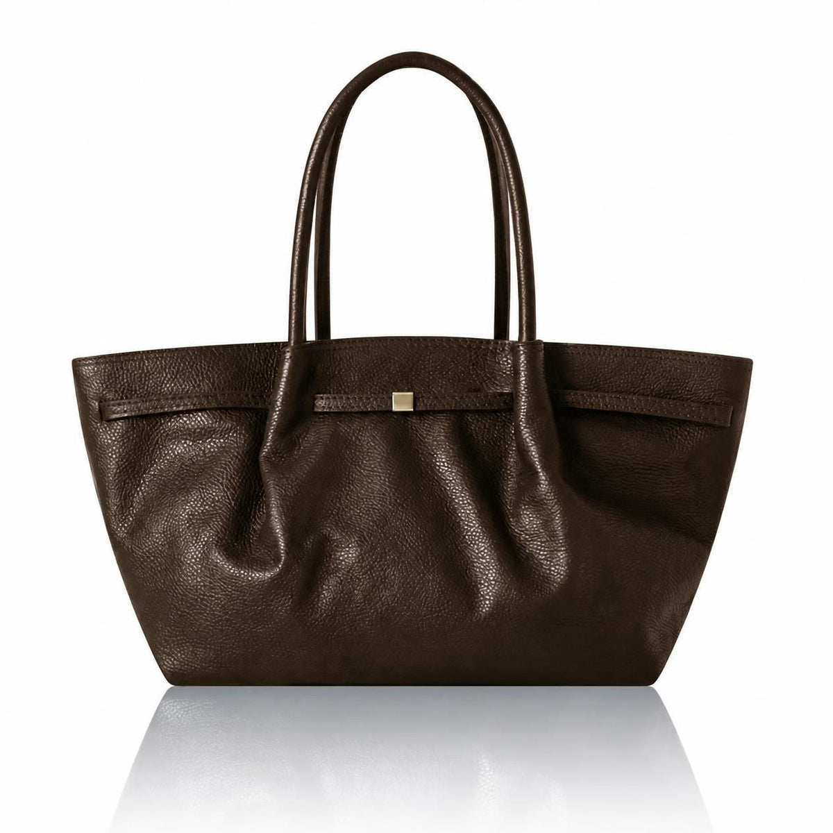 Perugia Leather Tote Bag Dark Chocolate | Betsy & Floss