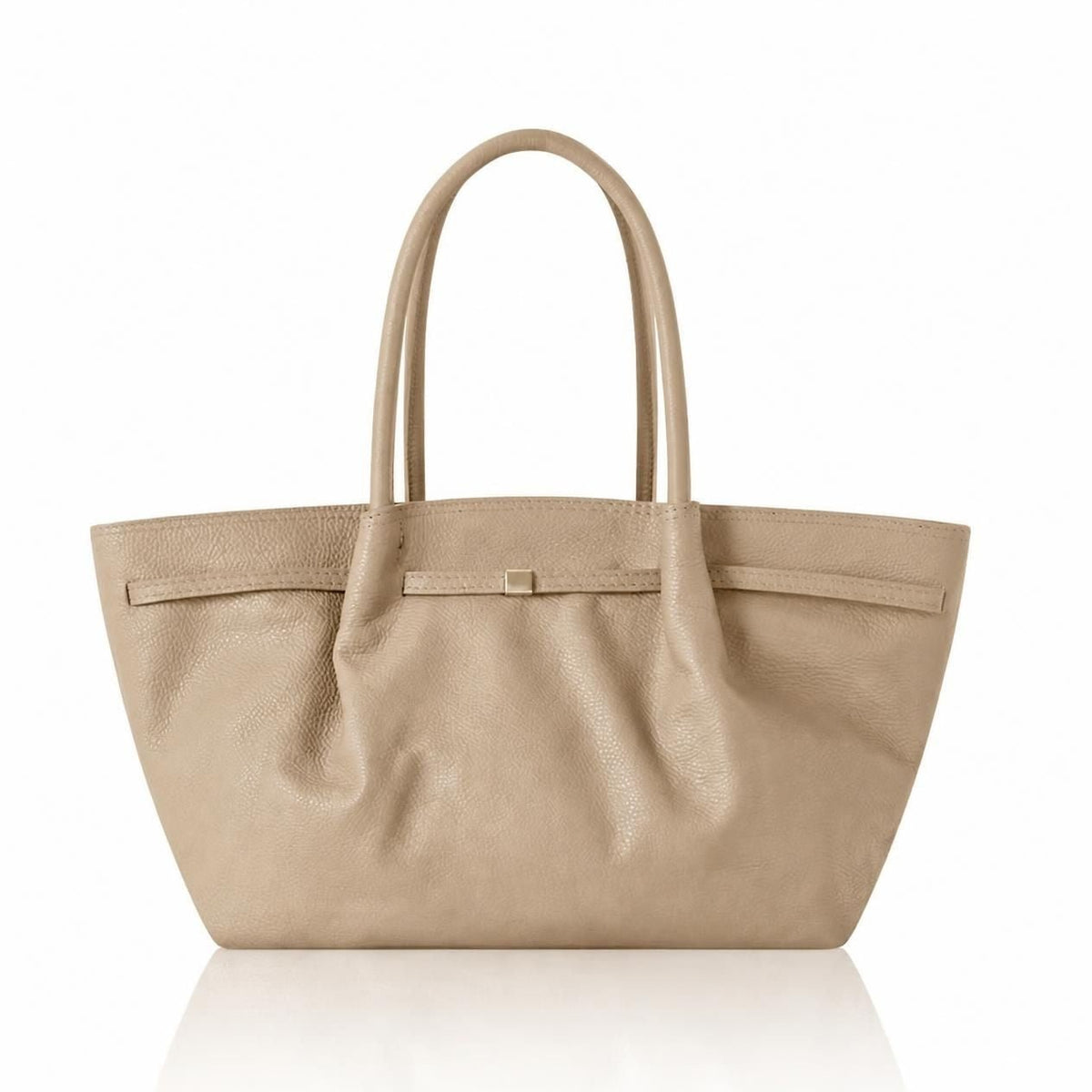 Perugia Leather Tote Bag Light Taupe | Betsy & Floss
