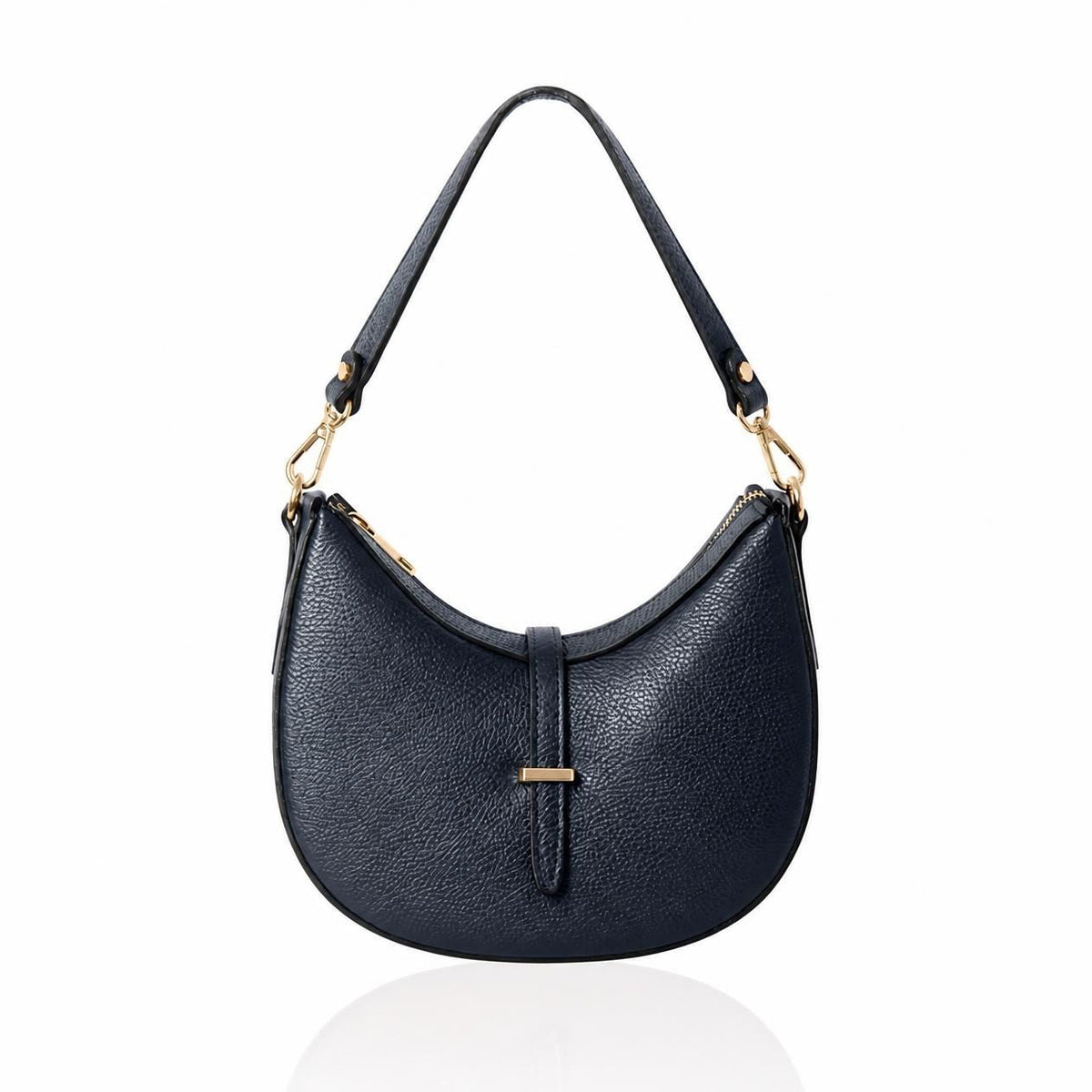 Pienza Crescent Bag -with two straps Navy | Betsy & Floss