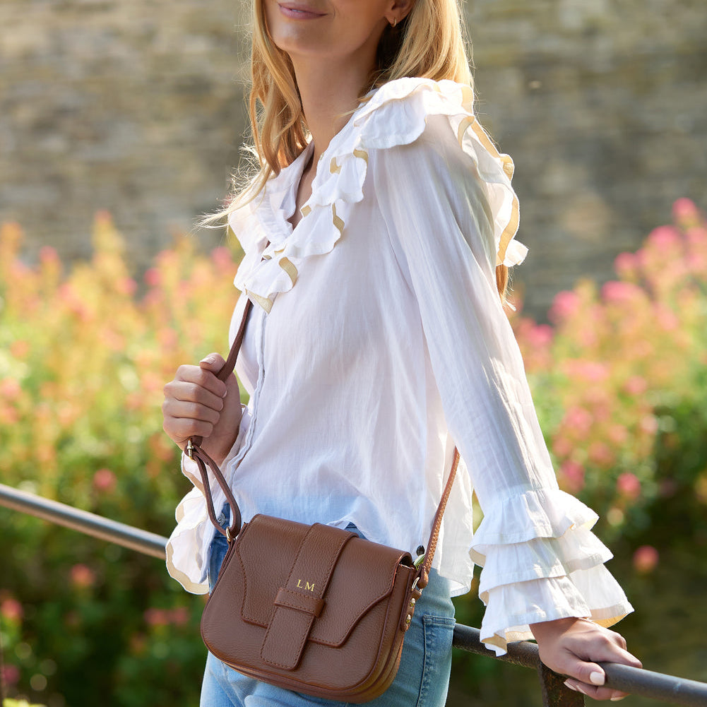 Apulia Satchel Crossbody Bag Tan | Betsy & Floss
