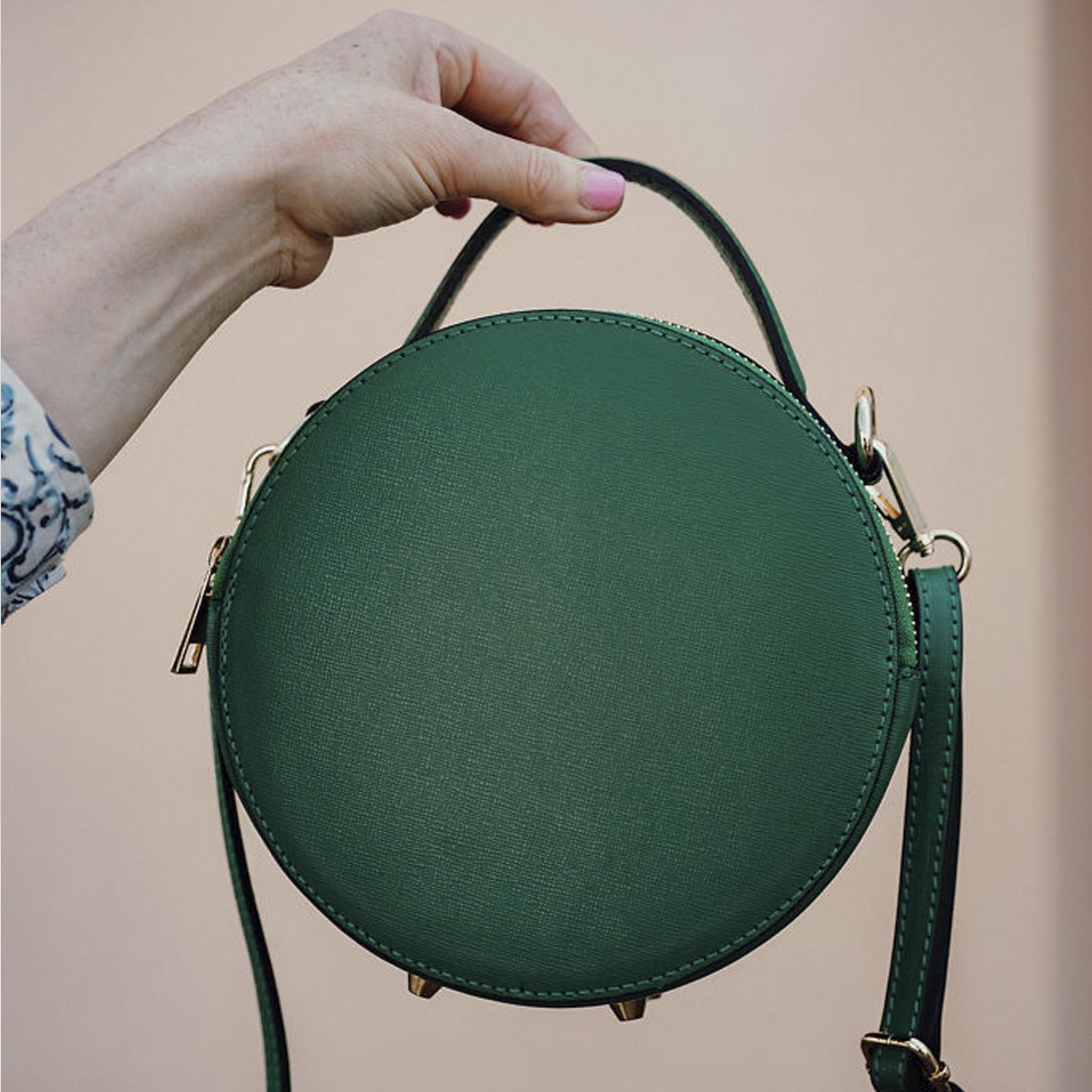 Rome Round Circle Crossbody Bag Green | Betsy & Floss