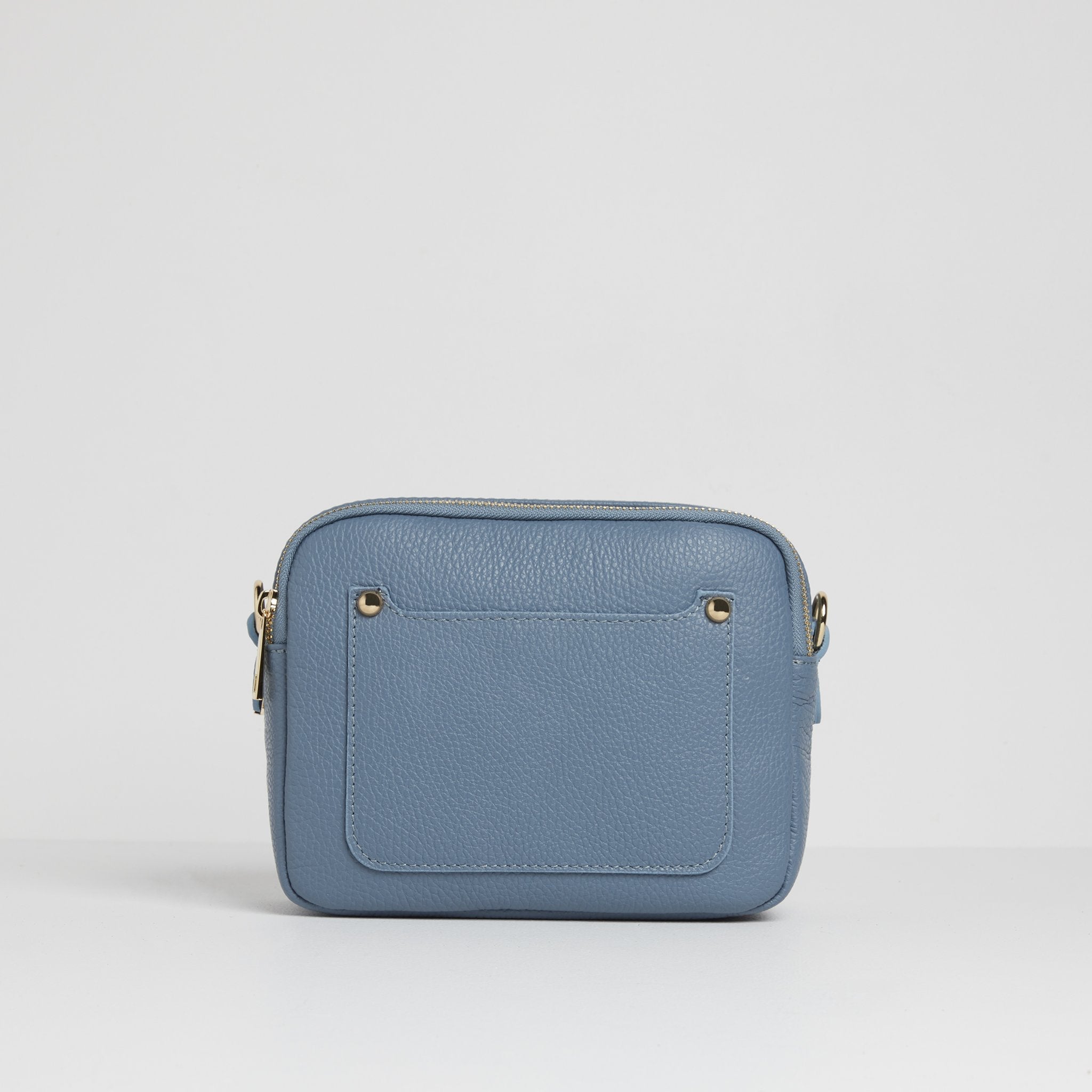 Sienna Crossbody Bag in Denim Blue with Orange Aztec Strap Denim Blue | Betsy & Floss