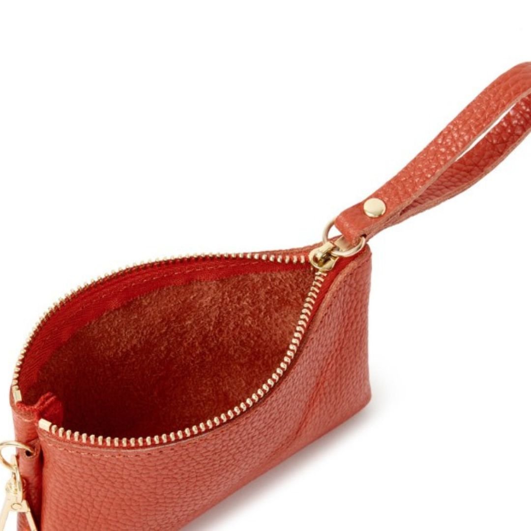 Small Zip Leather Purse Burnt Orange | Betsy & Floss