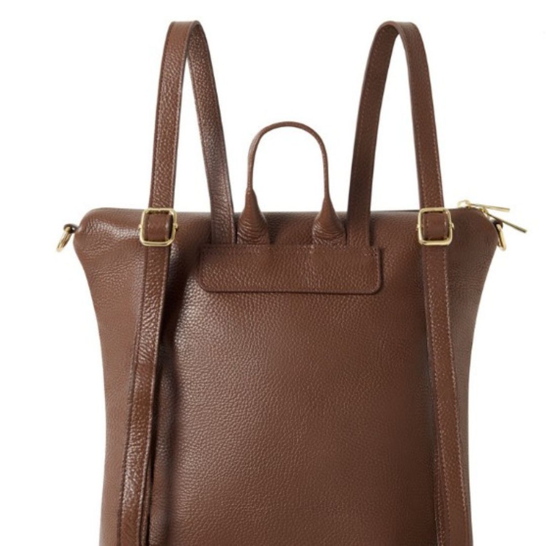 Tivoli Leather Backpack or Shoulder Bag Navy | Betsy & Floss