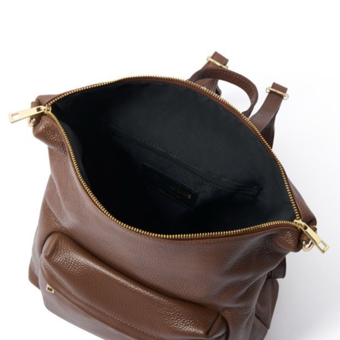 Tivoli Leather Backpack or Shoulder Bag Navy | Betsy & Floss