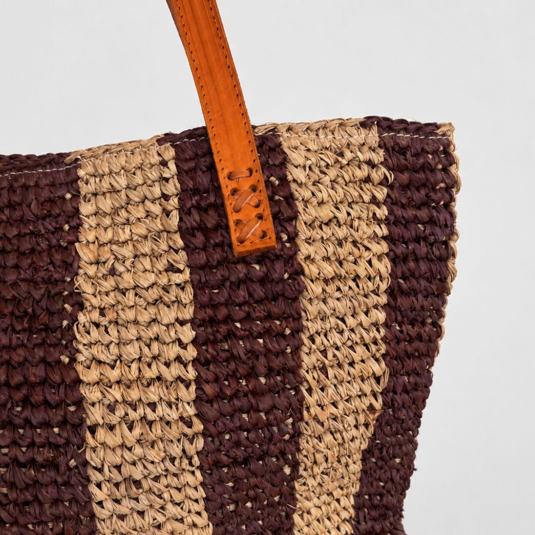 Tual Striped Basket Bag | Betsy & Floss
