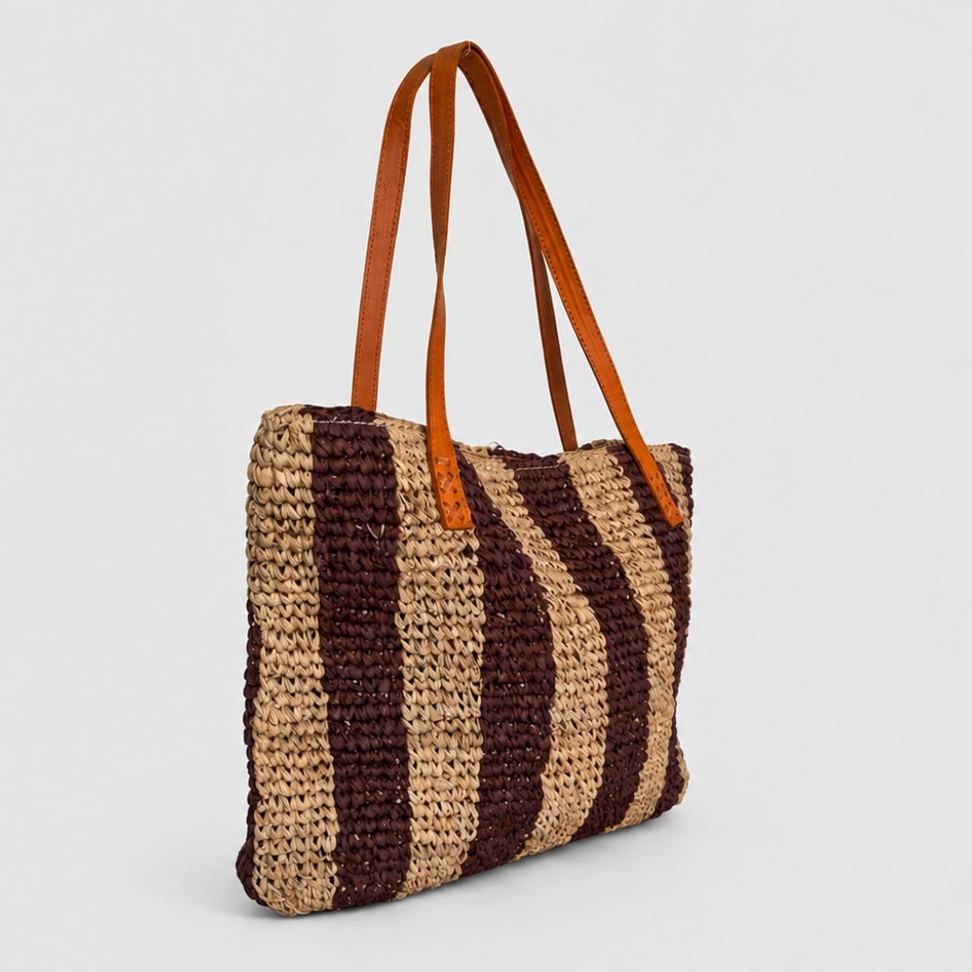 Tual Striped Basket Bag | Betsy & Floss