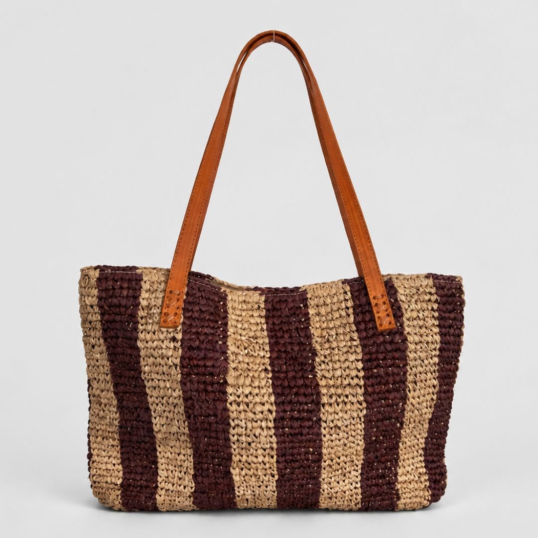 Tual Striped Basket Bag | Betsy & Floss