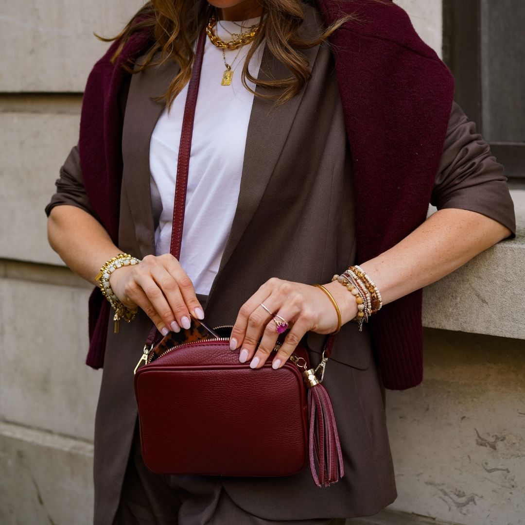 Verona Crossbody Tassel Bag Chocolate Brown | Betsy & Floss