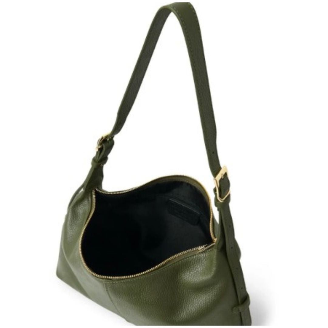 Versa Leather Hobo Handbag Olive Green | Betsy & Floss