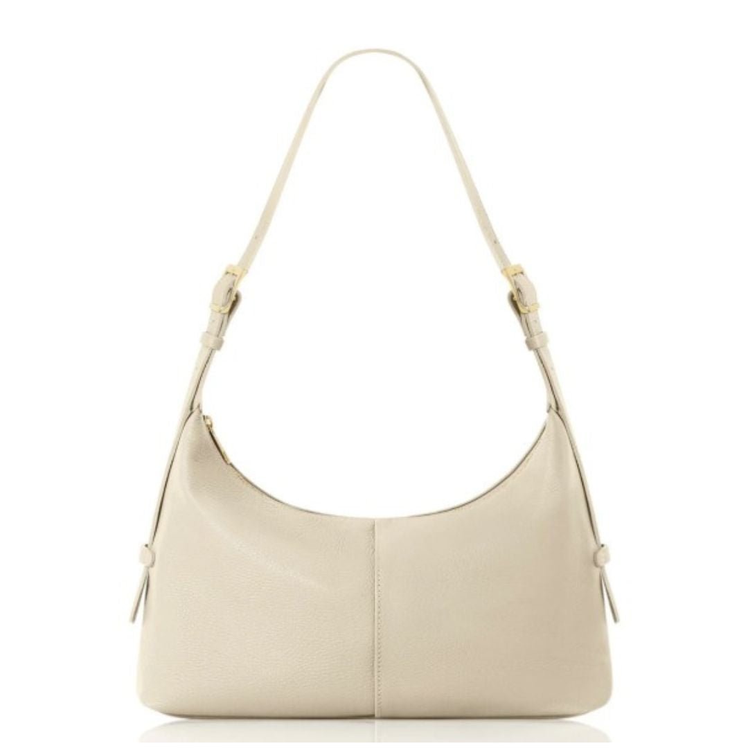 Versa Leather Hobo Handbag Cream | Betsy & Floss