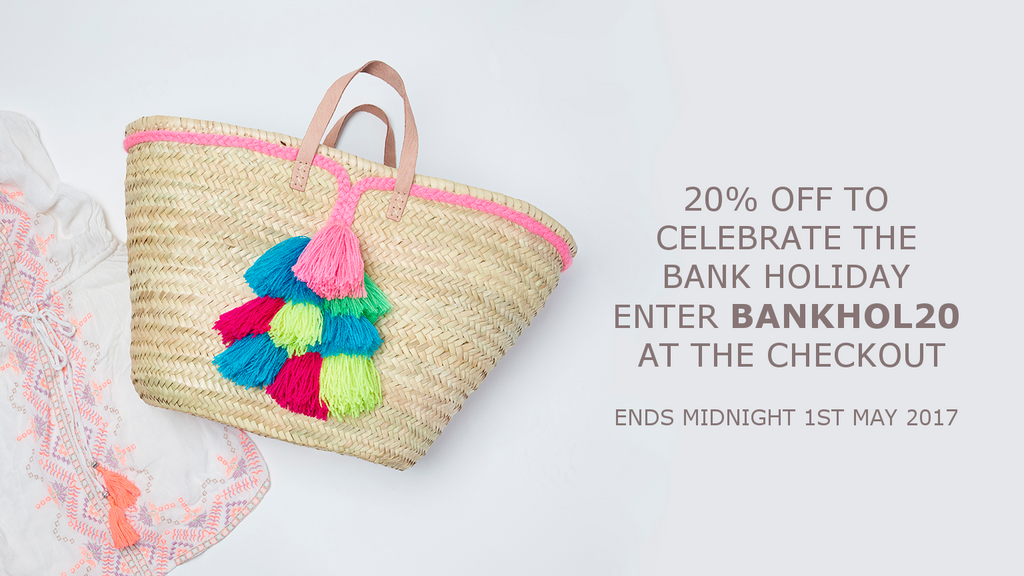 20% off to celebrate May Bank Holiday