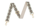 Crossbody Strap - Geo Print Strap in Dark Brown and Green (Gold Hardware) | Betsy & Floss