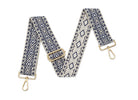 Crossbody Strap - Diamond Patterned Strap in Navy Blue (Gold Hardware) | Betsy & Floss