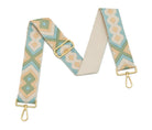 Crossbody Strap - Light Blue and Cream Bohemian Print (Gold Hardware) | Betsy & Floss