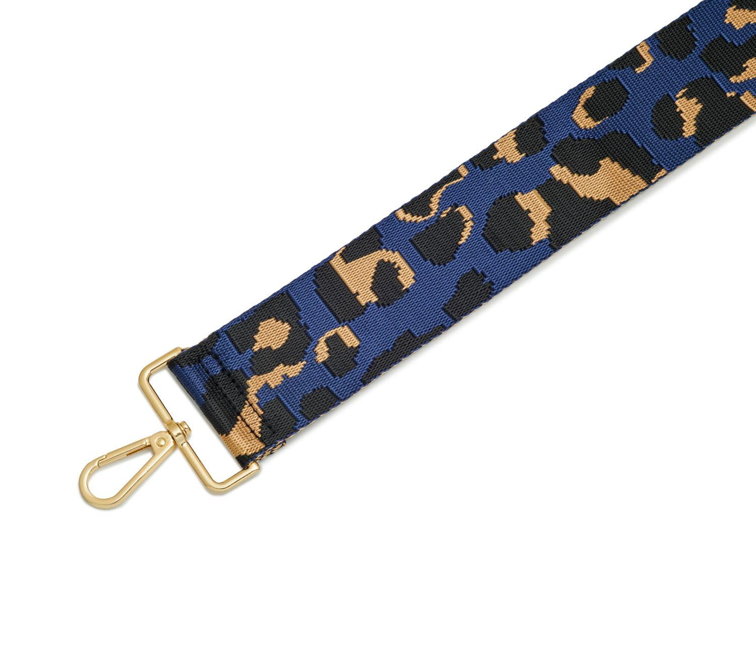 Crossbody Strap - Dark Blue Leopard Print (Gold Hardware) | Betsy & Floss