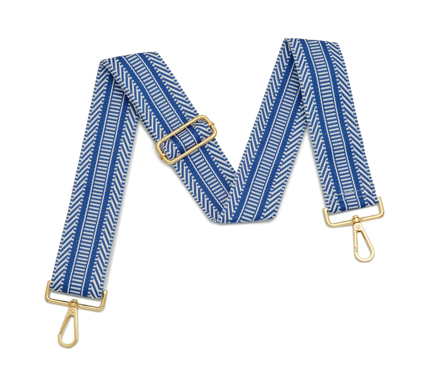 Crossbody Strap - Light Blue and White Chevron (Gold Hardware) | Betsy & Floss