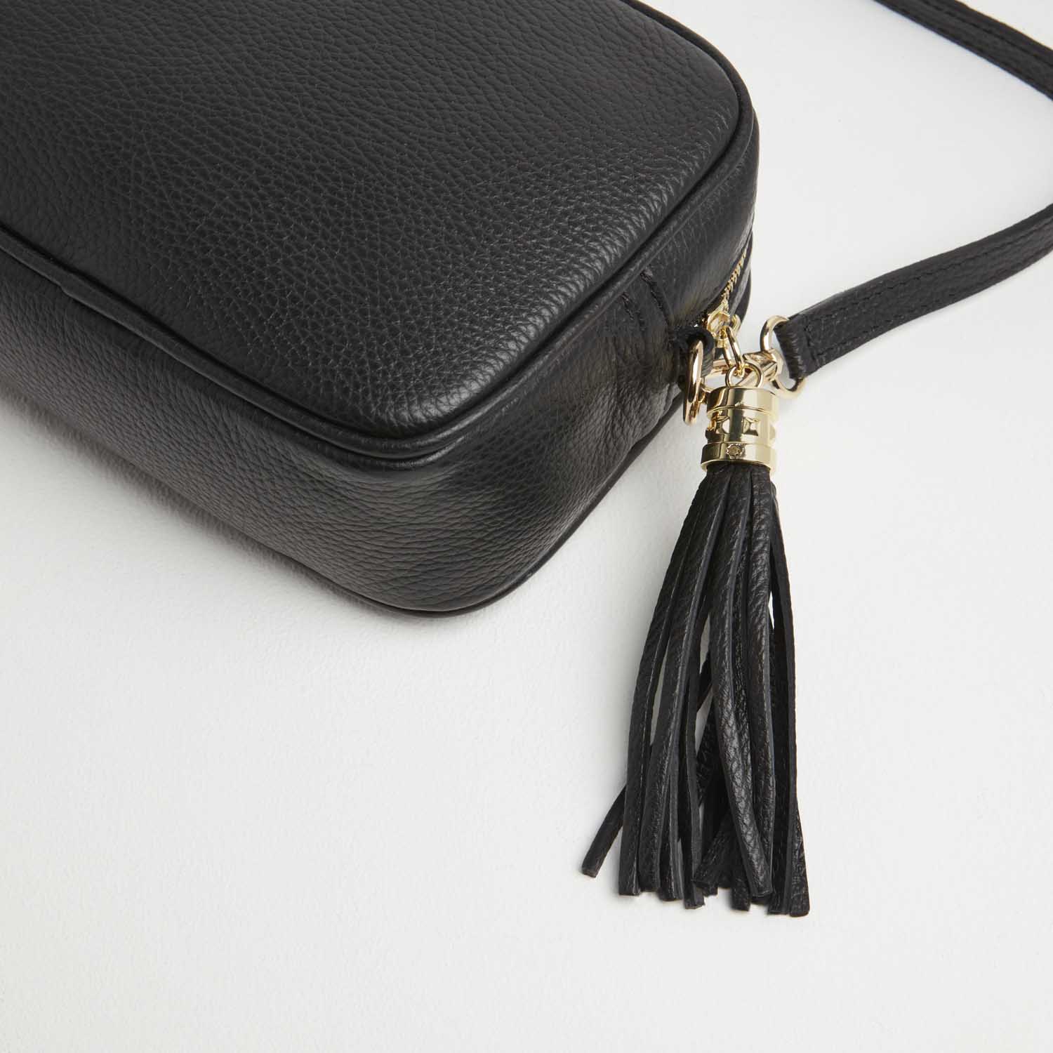 Verona Crossbody Tassel Bag Black | Betsy & Floss