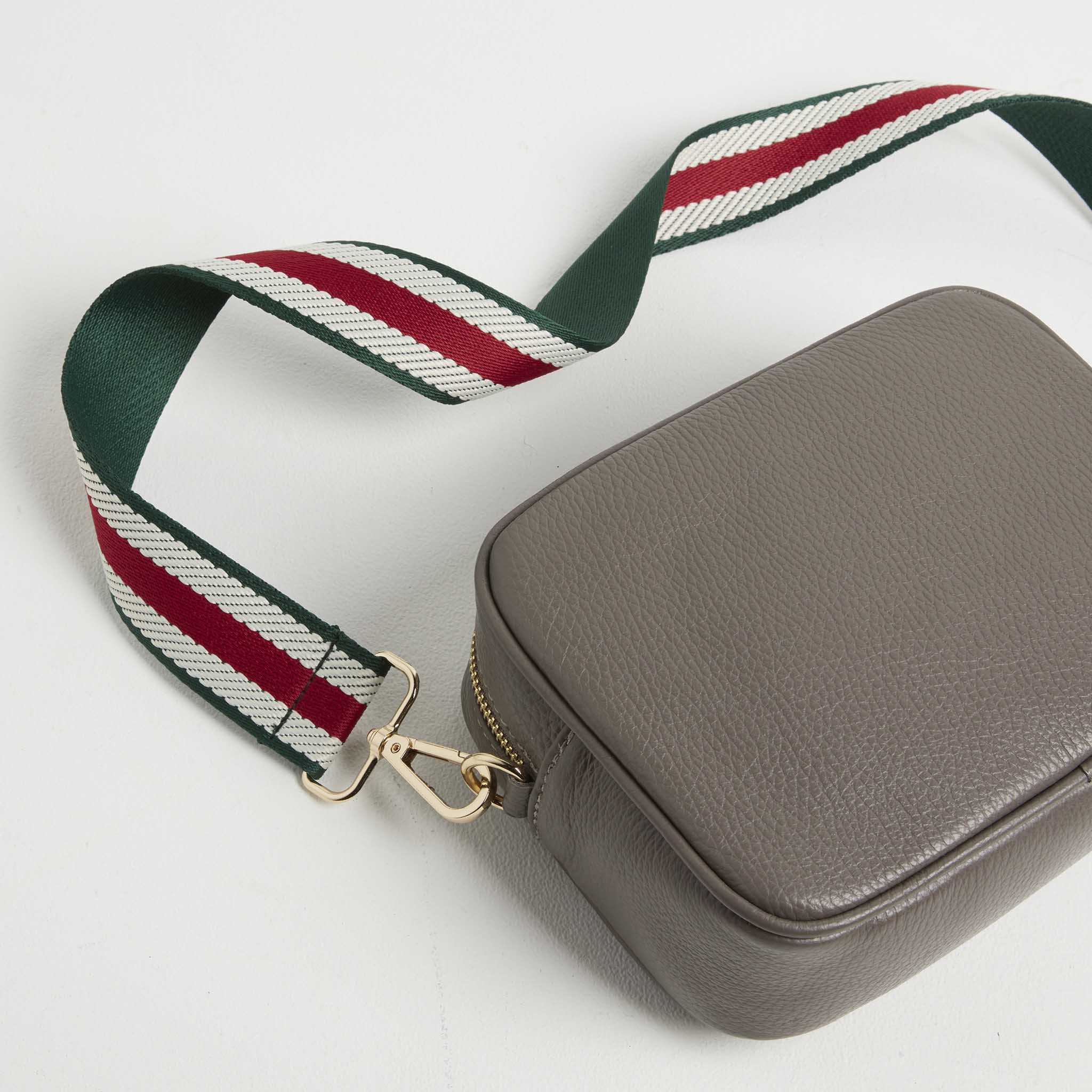 Crossbody Strap - Green Stripe (Gold Hardware) | Betsy & Floss