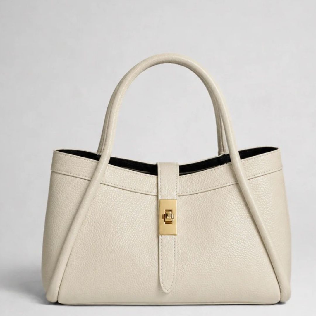 Adria Leather Handbag Cream | Betsy & Floss