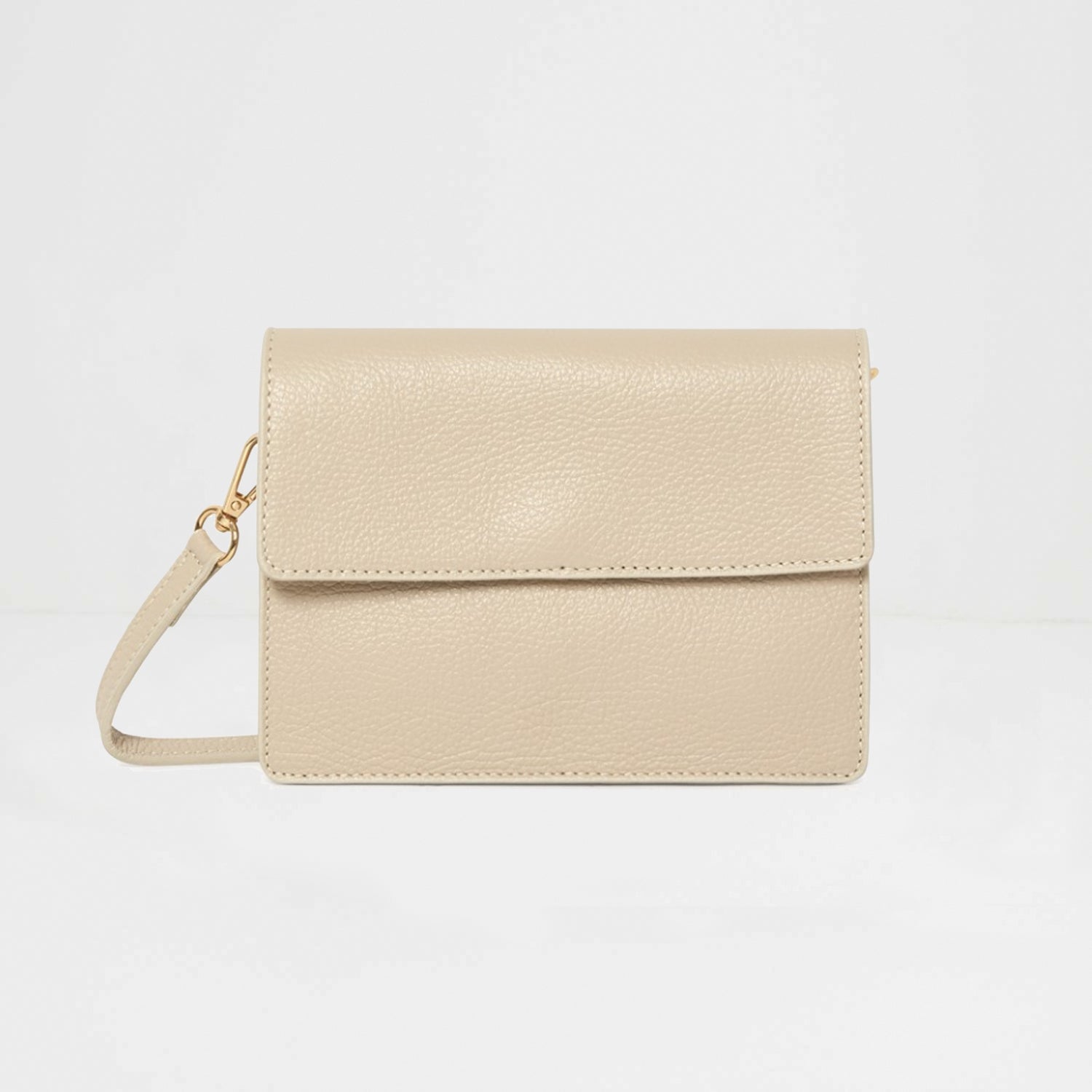 Anzio Clutch Bag with Leather Strap Cream | Betsy & Floss