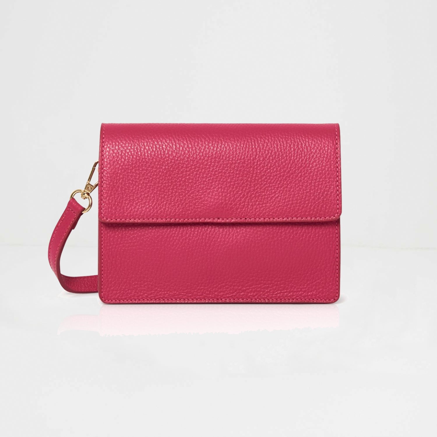 Anzio Clutch Bag with Leather Strap Fuchsia