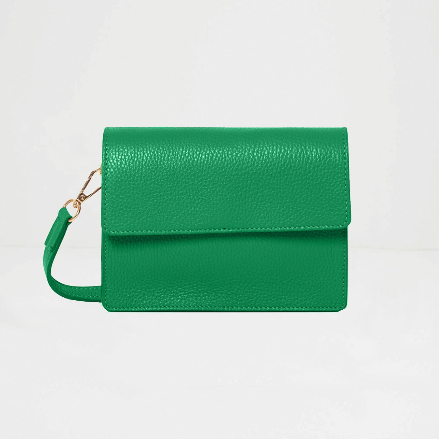 Anzio Clutch Bag with Leather Strap Green | Betsy & Floss