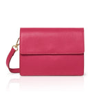 Anzio Clutch Bag with Leather Strap in Fuchsia Pink Fuchsia | Betsy & Floss