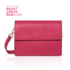 Anzio Clutch Bag with Leather Strap in Fuchsia Pink Fuchsia | Betsy & Floss