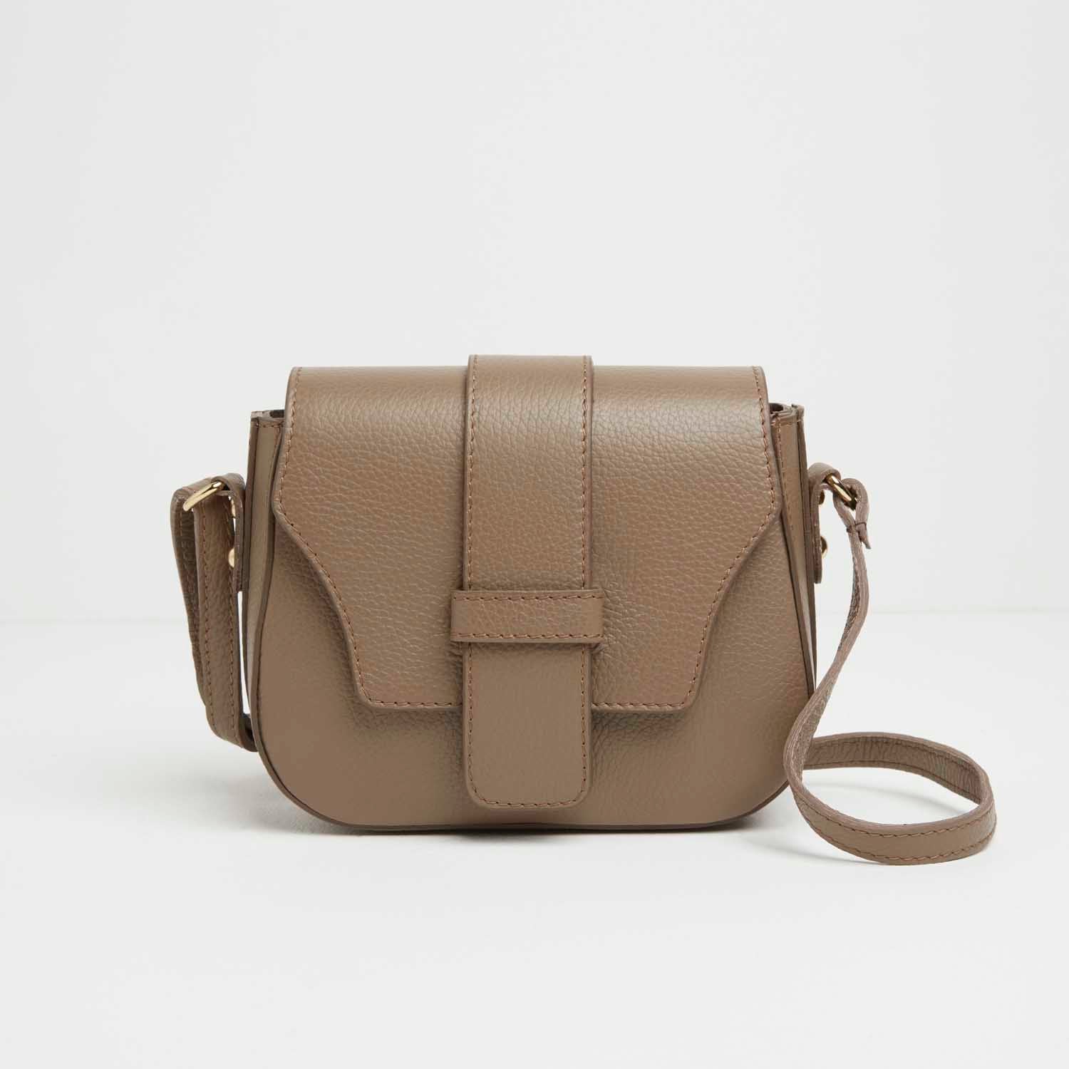 Apulia Satchel Crossbody Bag Dark Taupe | Betsy & Floss